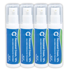 Cosette docosanol 10% tubes provide compact relief on lips during flare-ups.
