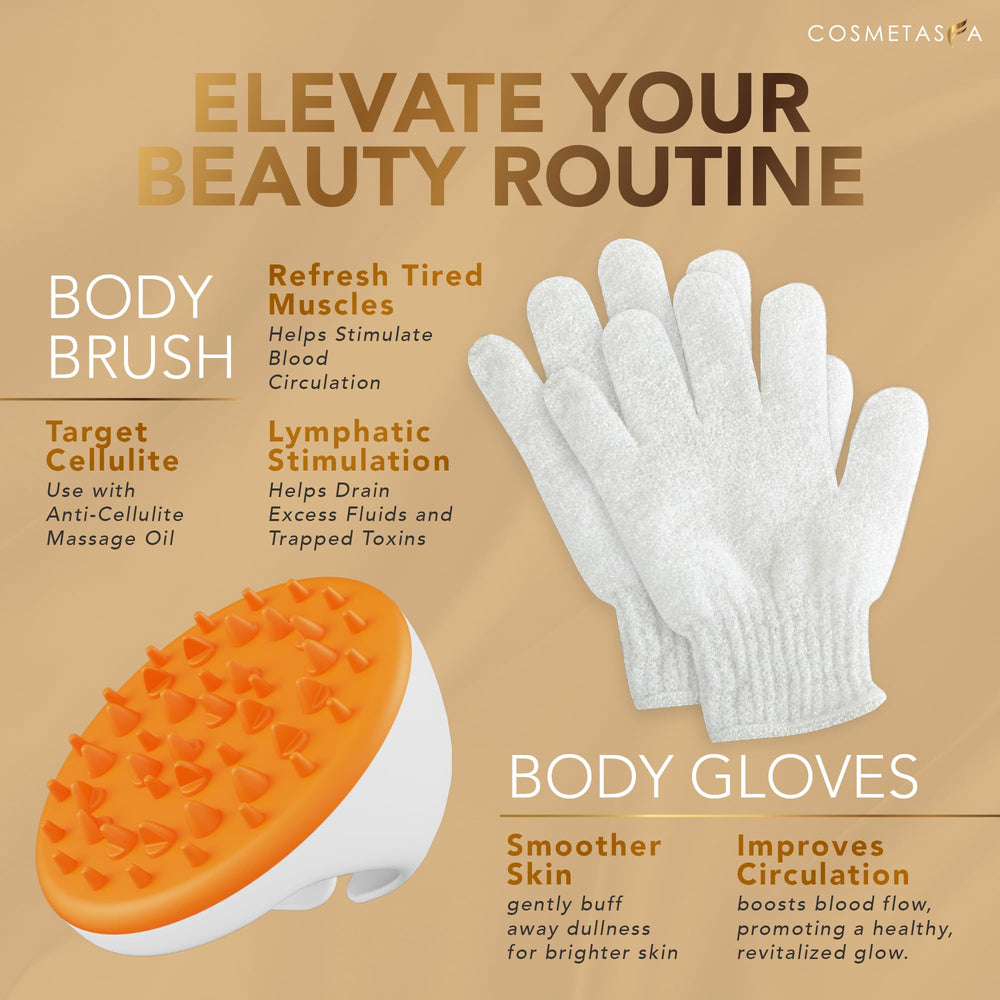 Cosmetasa massage oil bottle close-up highlighting hydration and easy application.