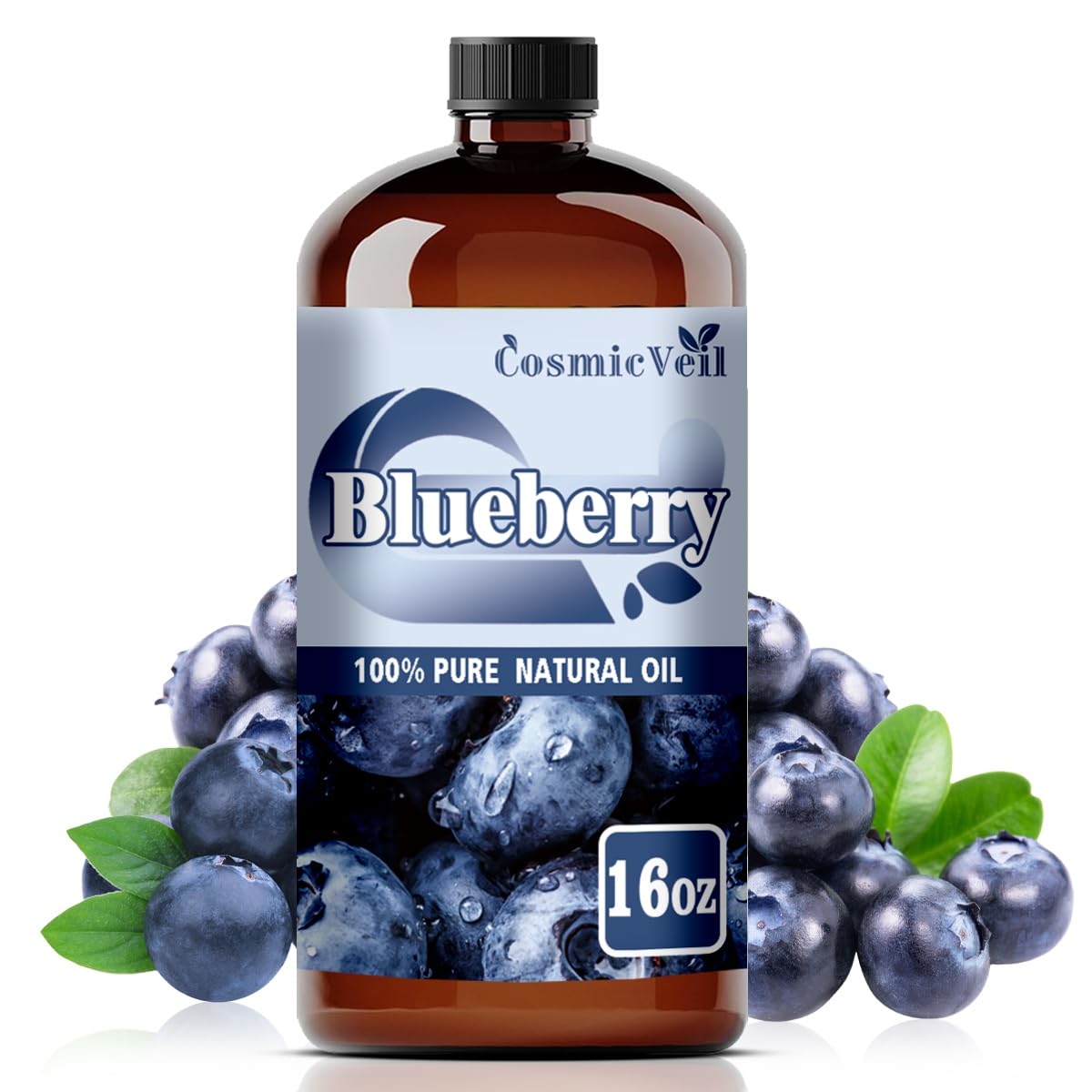 CosmicVeil Blueberry essential oil bottle front for diffuser-ready fragrance