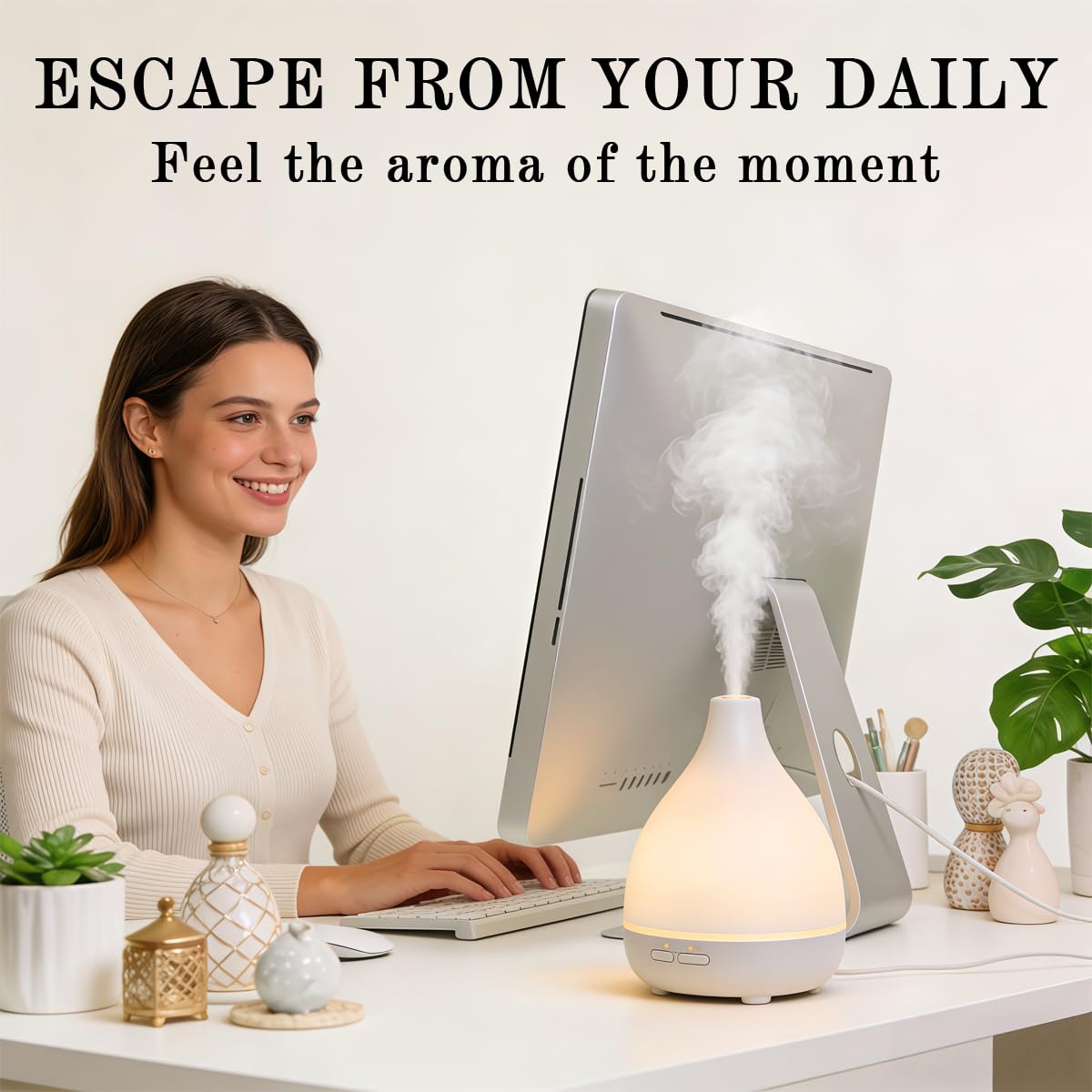 CosmicVeil Cherry Blossom diffuser scene creating a calm, inviting ambiance.