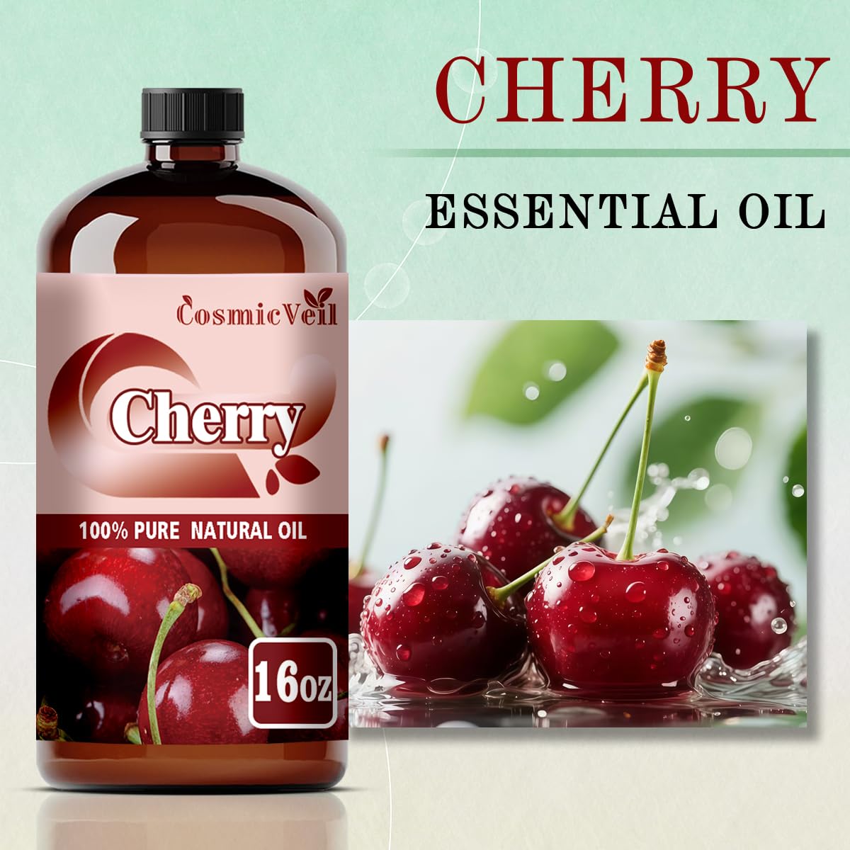 CosmicVeil Cherry essential oil gift box ideal for birthdays or holidays.