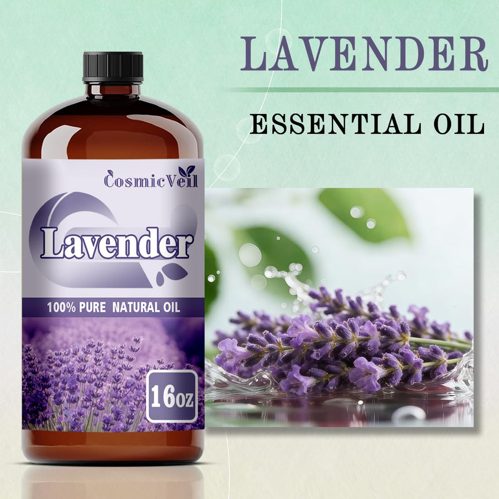 CosmicVeil Lavender Oil glass bottle with dropper enables mess-free application.