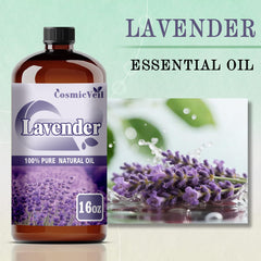 CosmicVeil Lavender Oil glass bottle with dropper enables mess-free application.