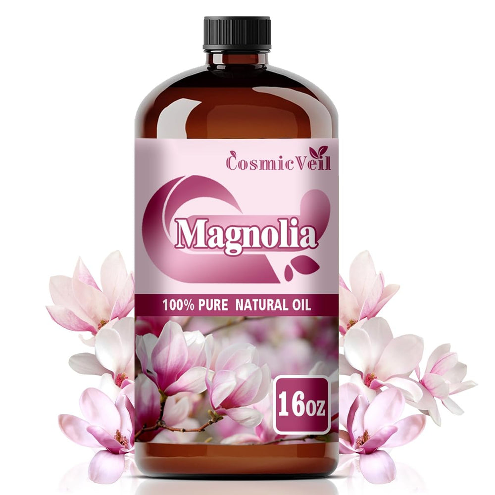CosmicVeil Magnolia essential oil 16oz bottle for versatile DIY blends and home fragrance.