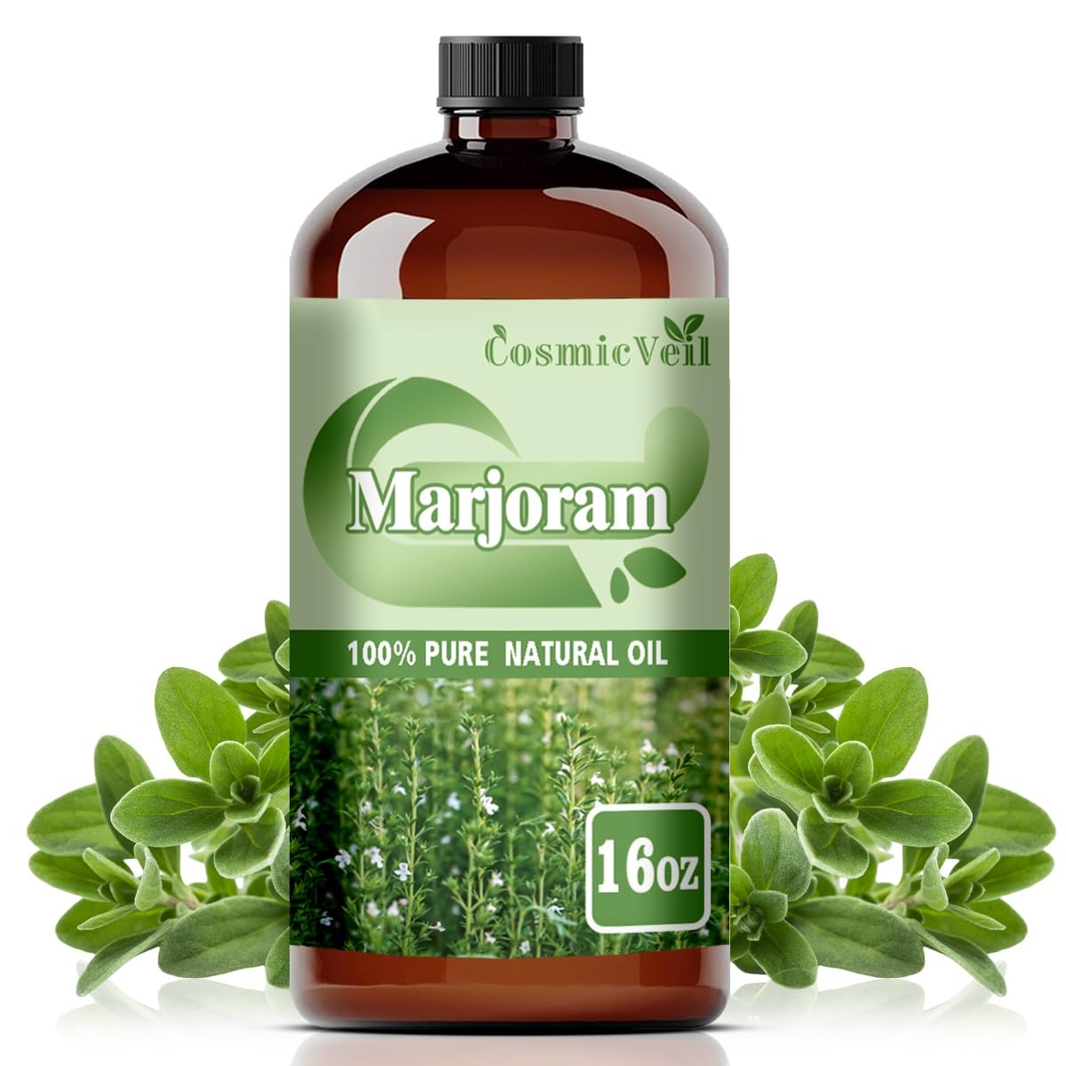 CosmicVeil Marjoram oil 16oz bottle for versatile home use.
