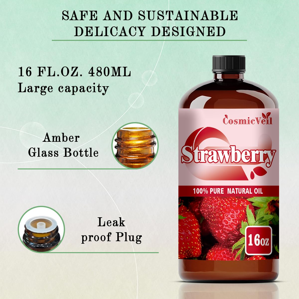 Strawberry fragrance ideal for diffusers to create a bright, inviting atmosphere.
