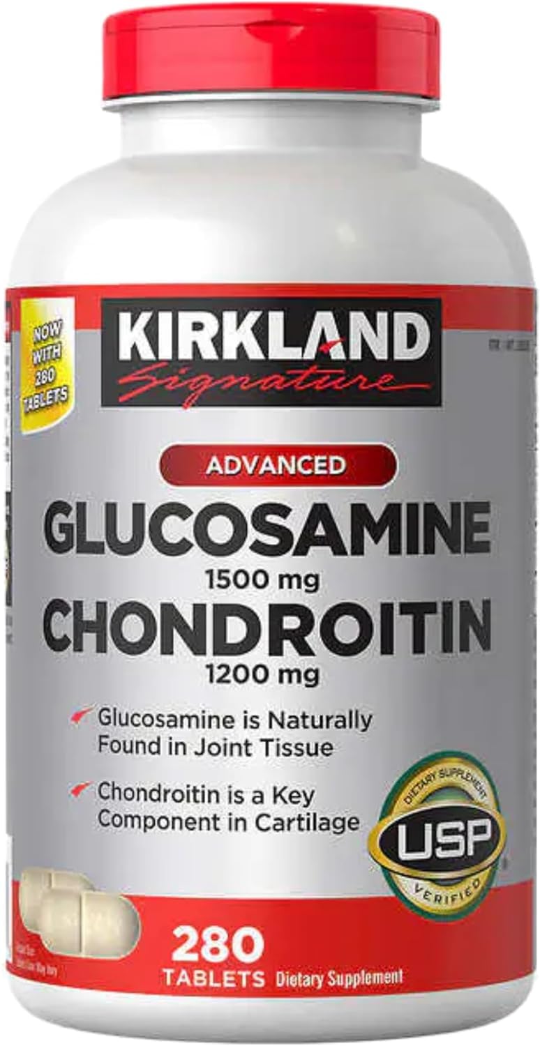 CostCo Kirkland Signature bottle front shows joint support formulation for daily use