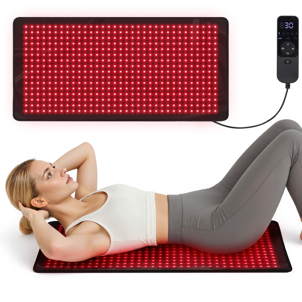 Cosytime 35x17 red light therapy mat front view for full-body coverage