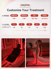 Cosytime 660nm red light mode symbols illustrating surface vitality