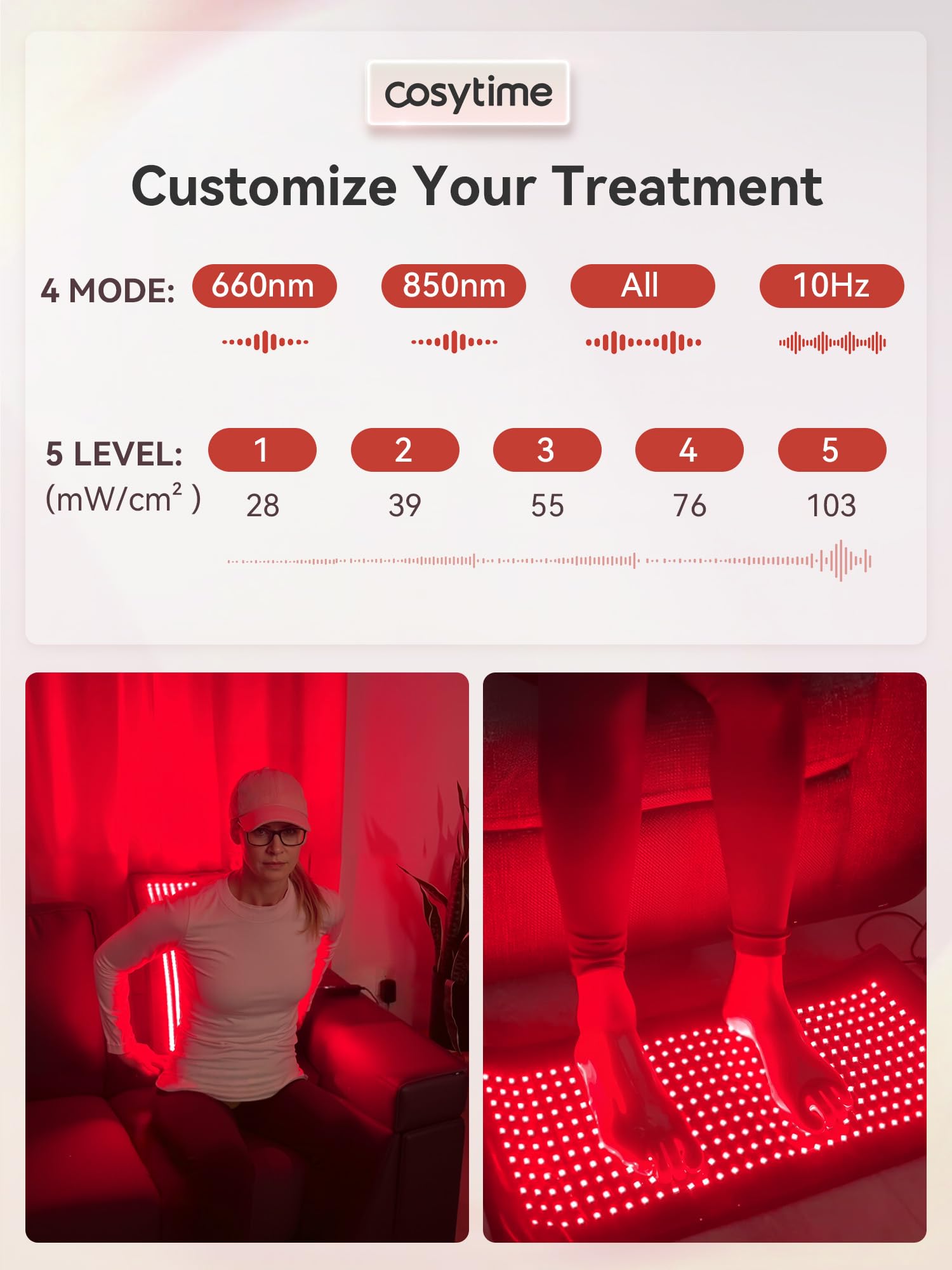 Cosytime therapy mat with adjustable strap for secure hands-free use