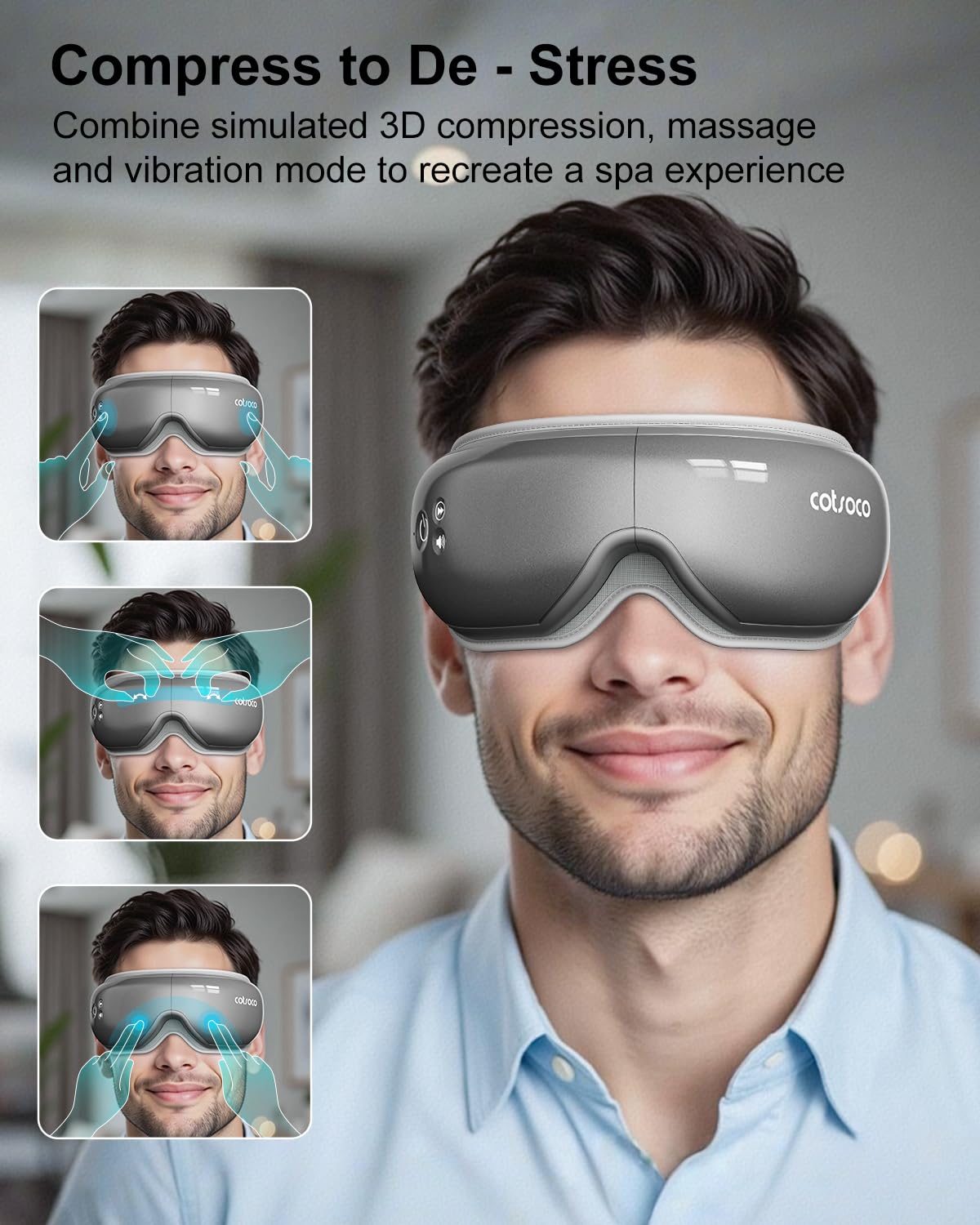 cotsoco eye massager adjustable headband ensures a comfortable fit across face shapes