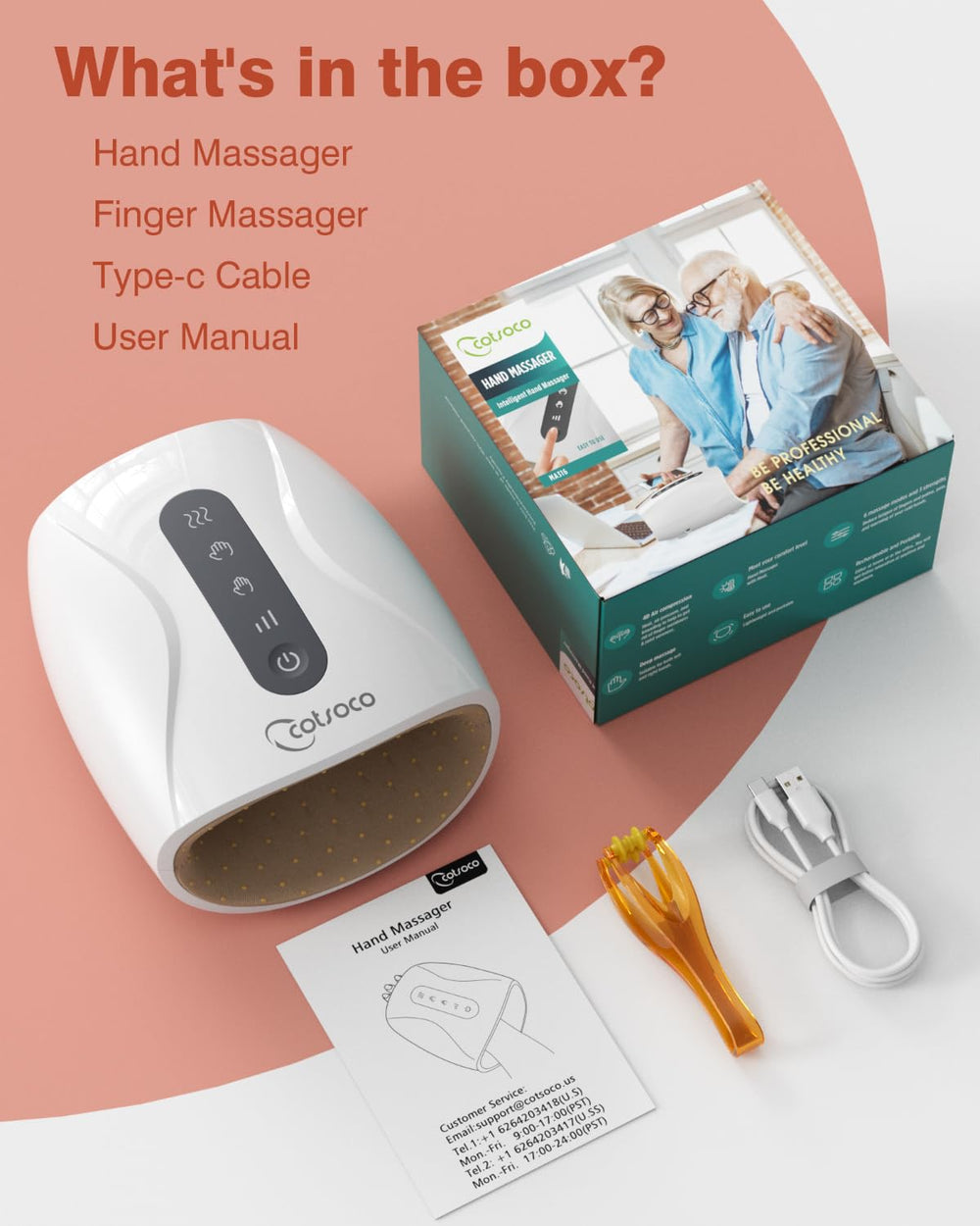 Cotsoco Hand Massager 15 minute auto shutoff for safe sessions
