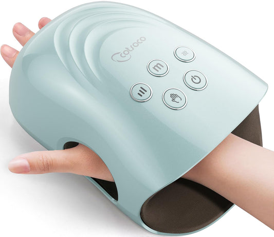 Cotsoco hand massager blue front view showing compact home use