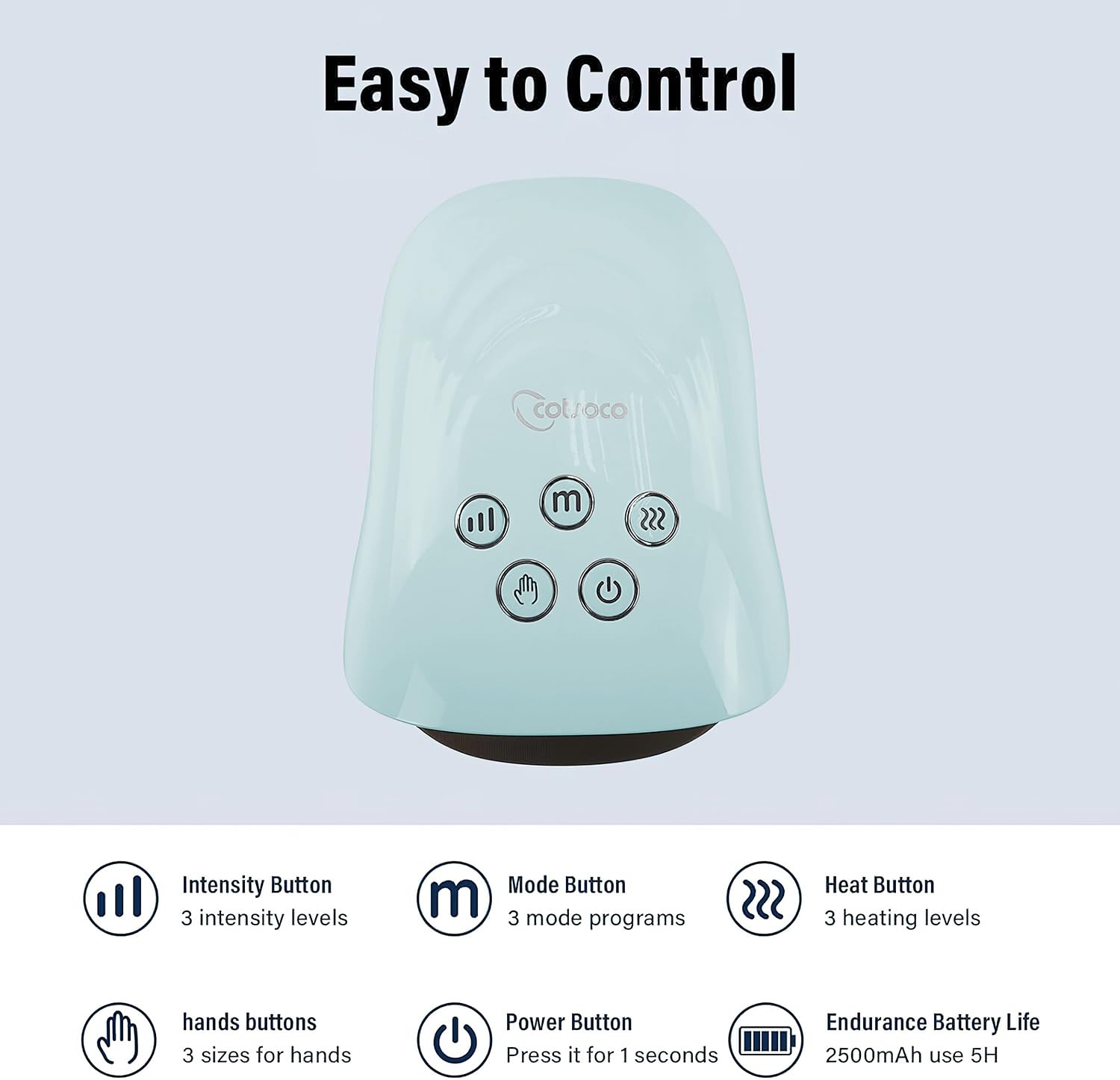 Hand massager size options L/M/S for a personalized fit