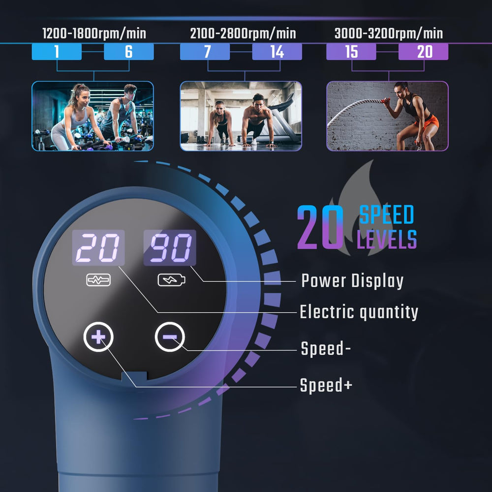 Cotsoco massage gun with interchangeable heads targets specific muscle groups.