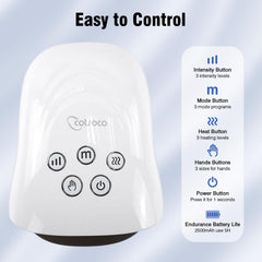 Three intensity settings tailor pressure to your comfort