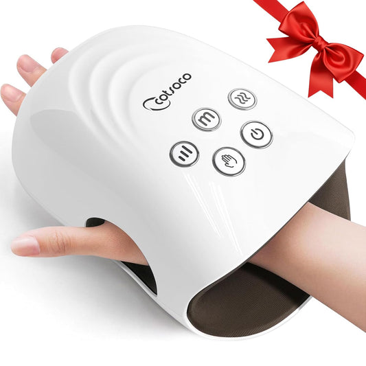 Cotsoco Upgraded Hand Massager shows full-hand fit for comfortable relaxation at home