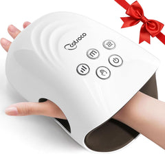 Cotsoco Upgraded Hand Massager shows full-hand fit for comfortable relaxation at home