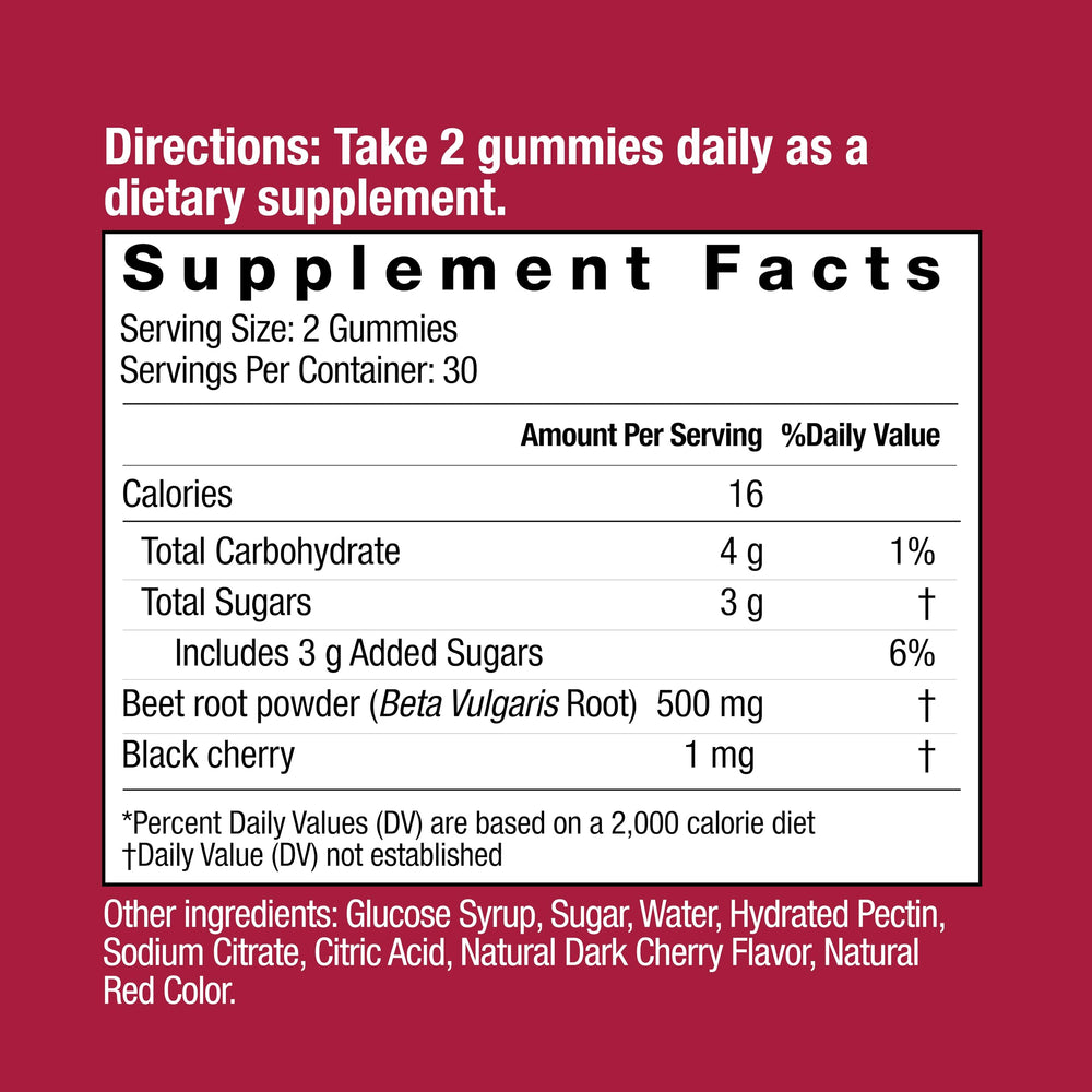 Country Farms Bountiful Beets Gummies ingredients highlight natural beet-derived nitrates