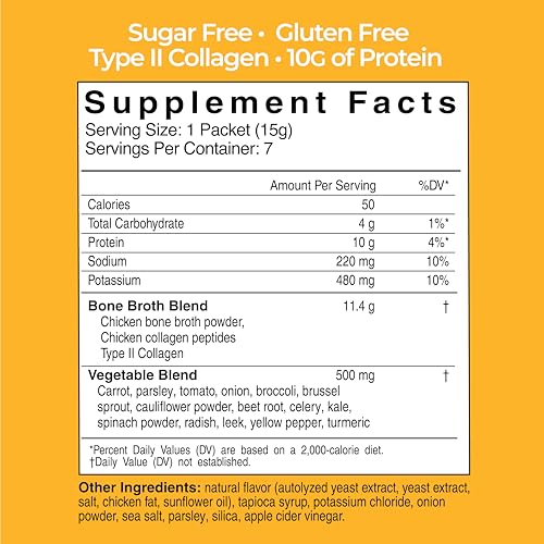 A steaming cup of Country Farms Skinny Broth showing 10g protein per serving
