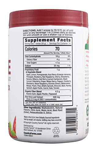 Country Farms Super Cleanse berry drink in a glass, refreshing and inviting.