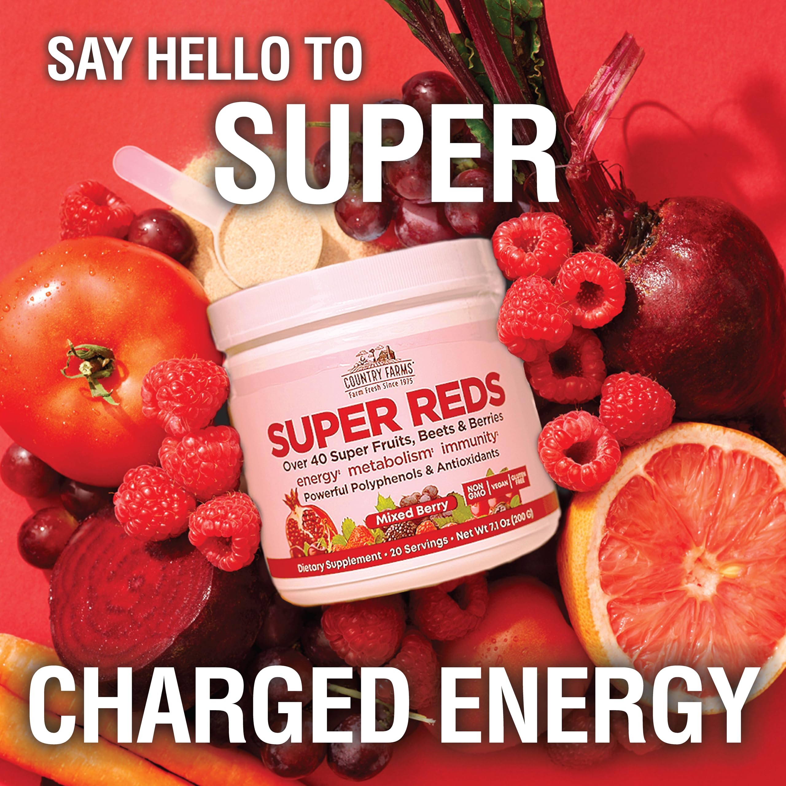 Country Farms Super Reds daily use stir into water or smoothie