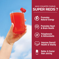 Country Farms Super Reds highlights berries and ingredients for nutrition variety