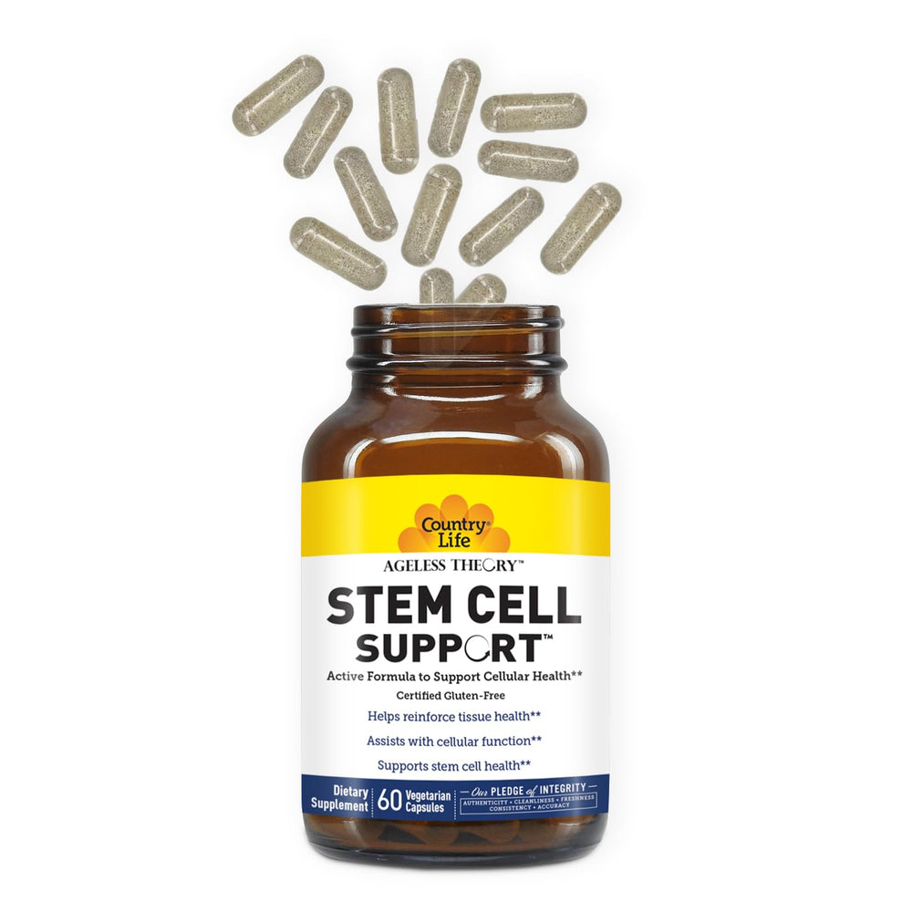 Country Life Ageless Theory capsules arranged on white background emphasize daily wellness