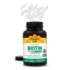Country Life biotin 10mg daily-use scene for hair and nails support