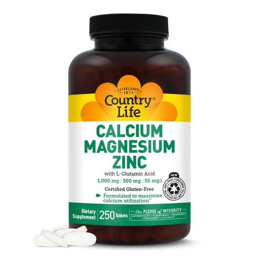 Country Life calcium magnesium zinc bottle pour for easy daily intake