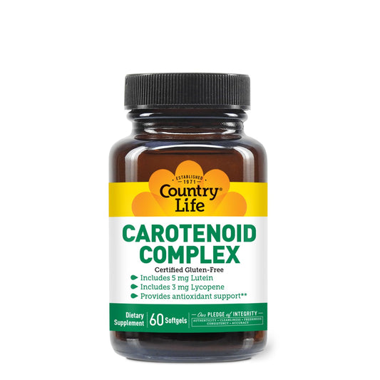 Country Life Carotenoid Complex bottle front showing label and ingredients