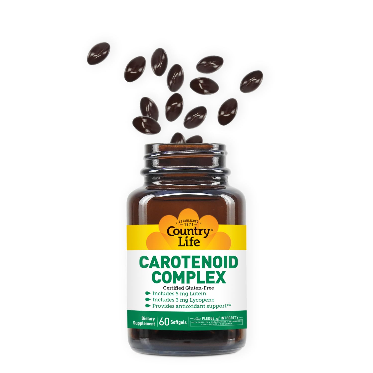 Country Life Carotenoid Complex packaging with GFCO gluten-free claim