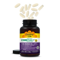 Country Life CORE Daily-1 50+ bottle beside a glass of water illustrating easy daily integration.