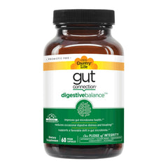 Country Life Gut Connection NSF Non-GMO verification seal displayed.