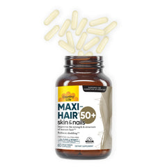 NSF-GMP facility badge associated with Country Life Maxi-Hair 50+.
