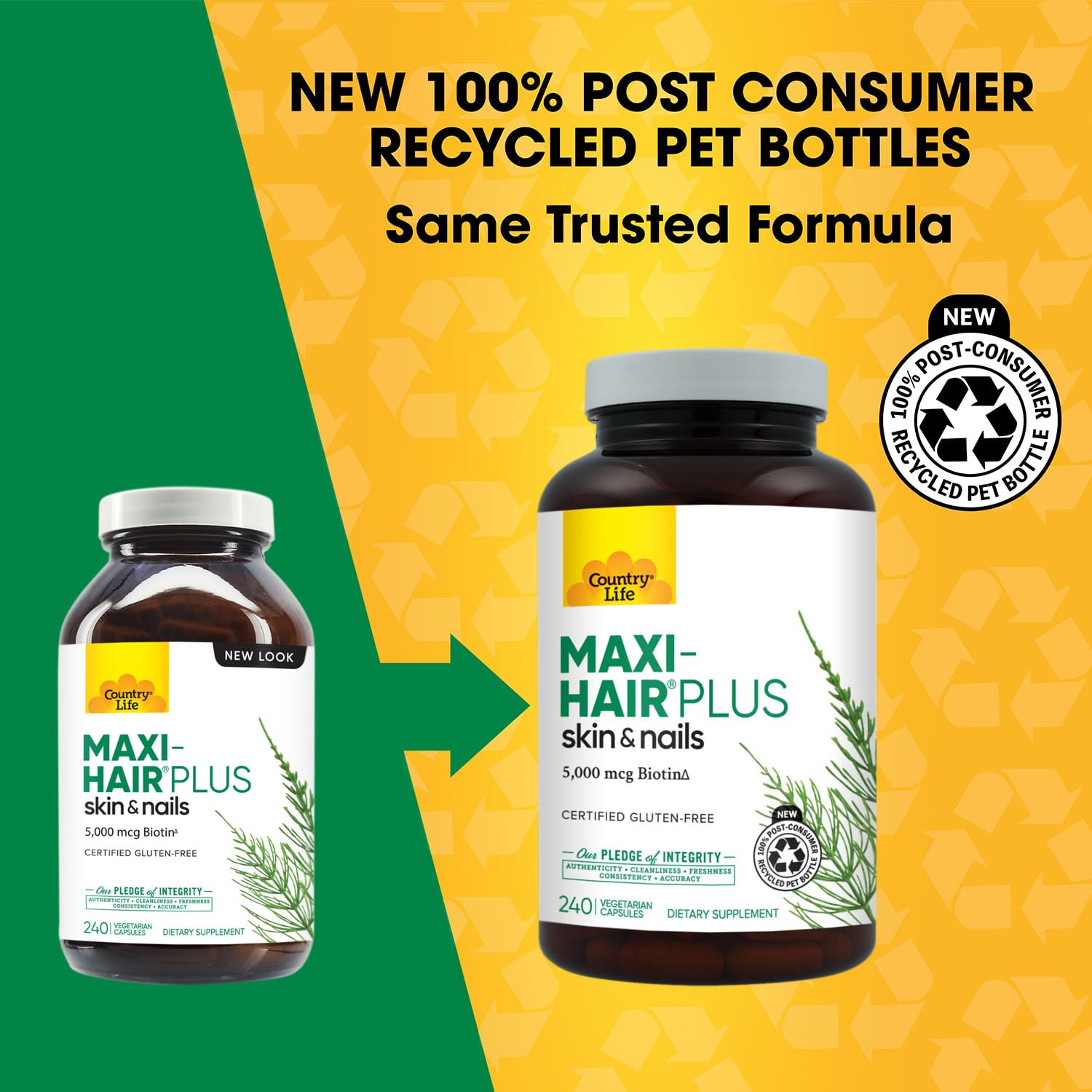 Country Life Maxi-Hair Plus Biotin capsules ready for daily routine