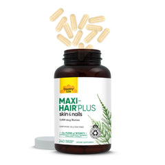 Country Life Maxi-Hair Plus Biotin packaging with 240 count for long-term supply
