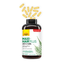 Label on Country Life Maxi-Hair Plus confirms gluten-free and vegetarian certification