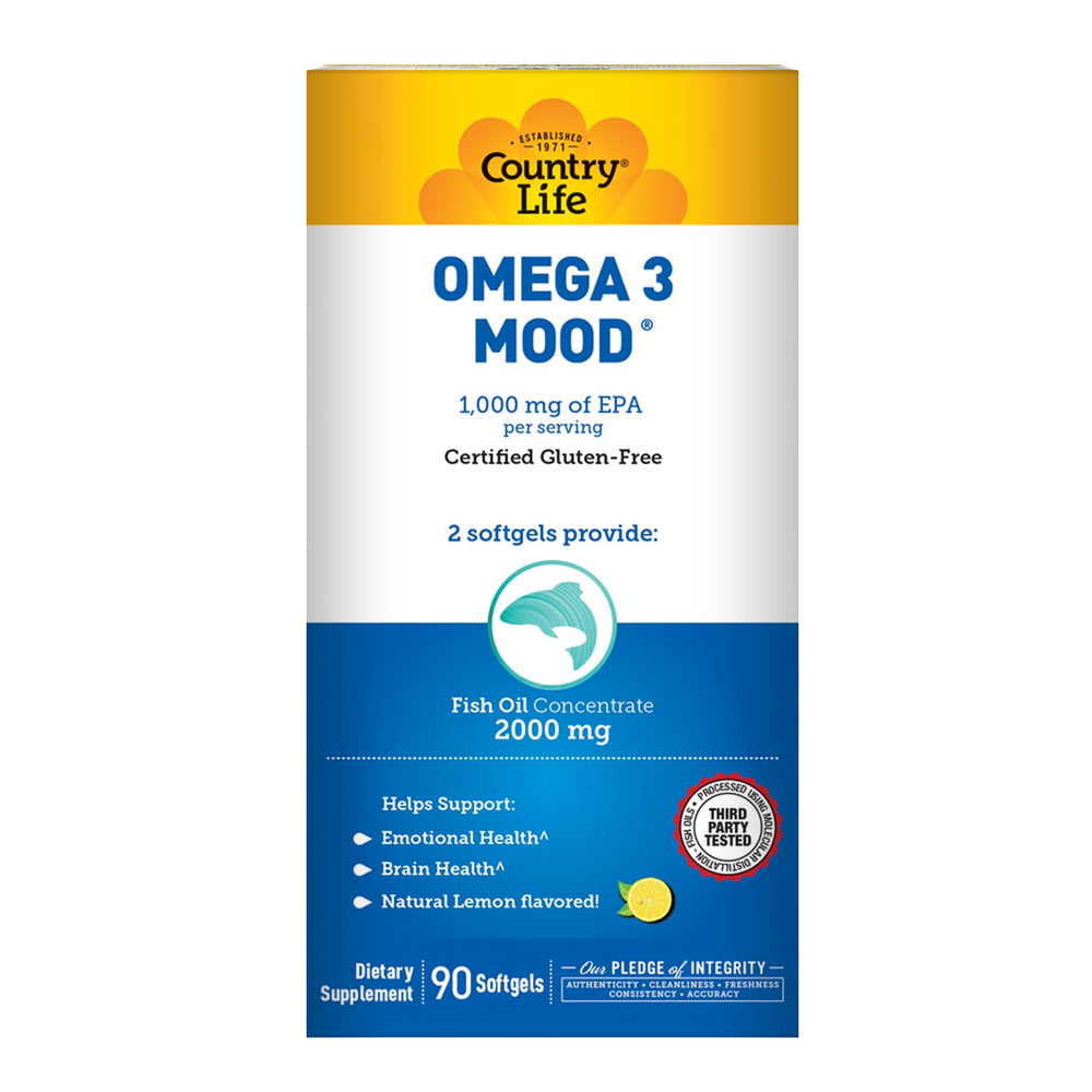Country Life Omega 3 Mood pour bottle for dosing.