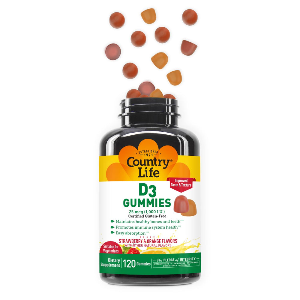 Country Life D3 Gummies in family kitchen ready for daily routine