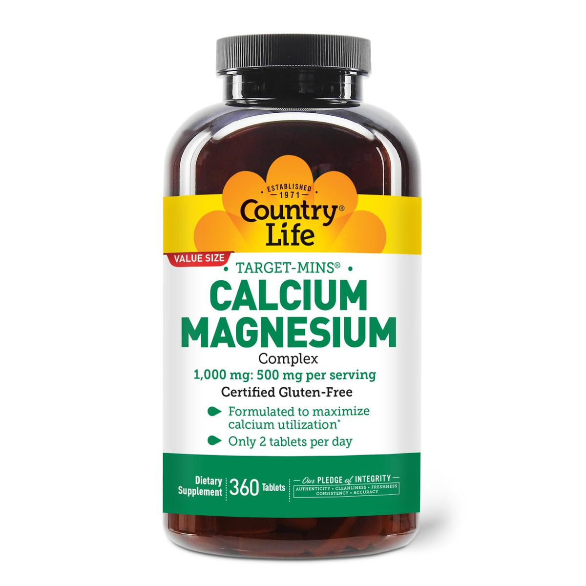 Country Life Target-Mins bottle pour shows easy daily bone health support