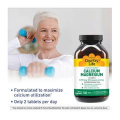 Country Life Target-Mins calcium magnesium complex vegan certification badge on label.