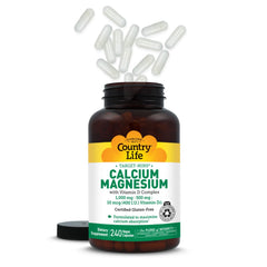Country Life Target-Mins nutrition panel close-up highlighting calcium and magnesium details