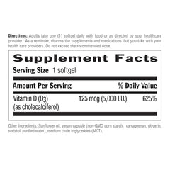 Country Life D3 bottle open showing softgels, convenient daily use