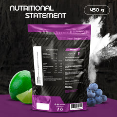 COURA Creatine Monohydrate Lemon-Berries powder in glass shows refreshing taste.