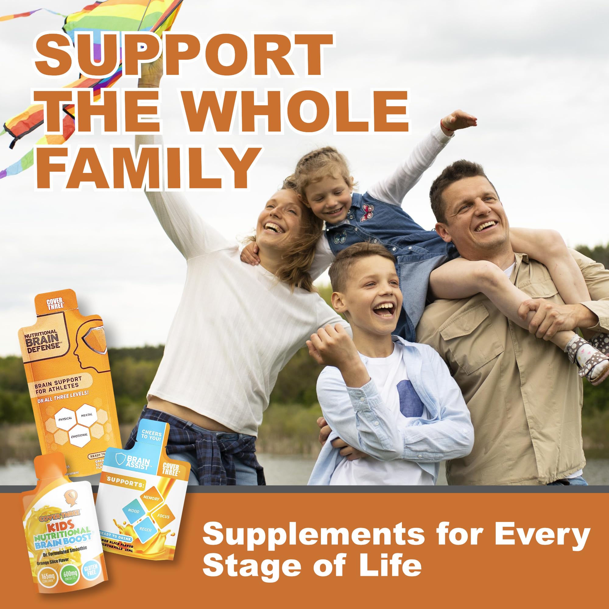 Cover Three Brain Defense orange slice taste, inviting flavorful daily omega-3 routine.