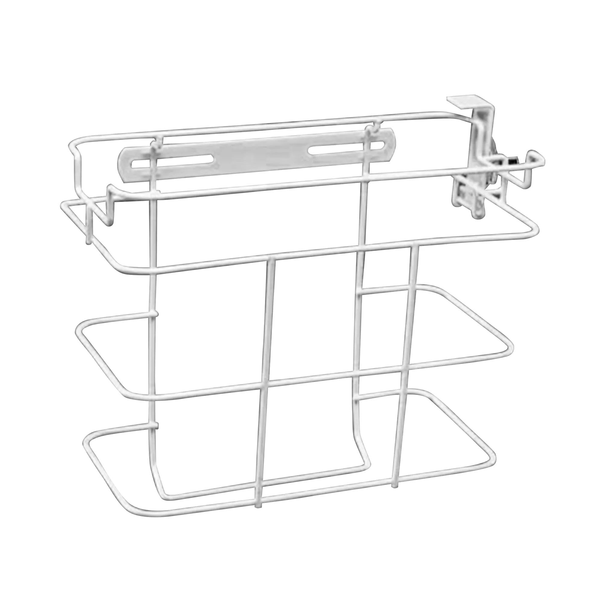 COVIDIEN SharpSafety non-locking bracket keeps 2 qt and 5 qt in-room sharps containers upright for stable use.