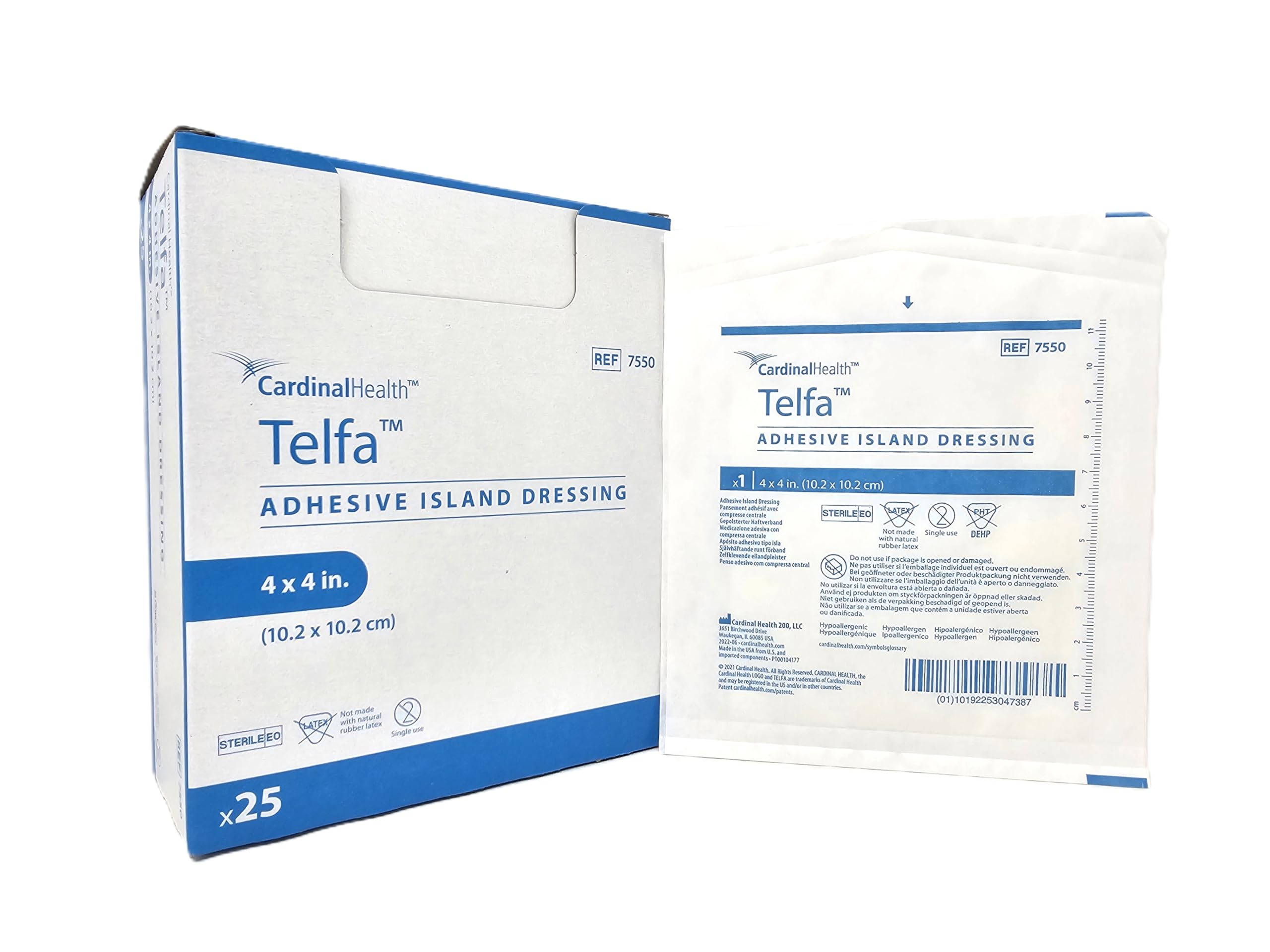 COVIDIEN Telfa Island Dressing 4x4 white non-adherent wound dressing for gentle changes