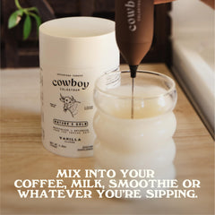 Cowboy Colostrum Grass-Fed Cows underlines natural nutrient density.