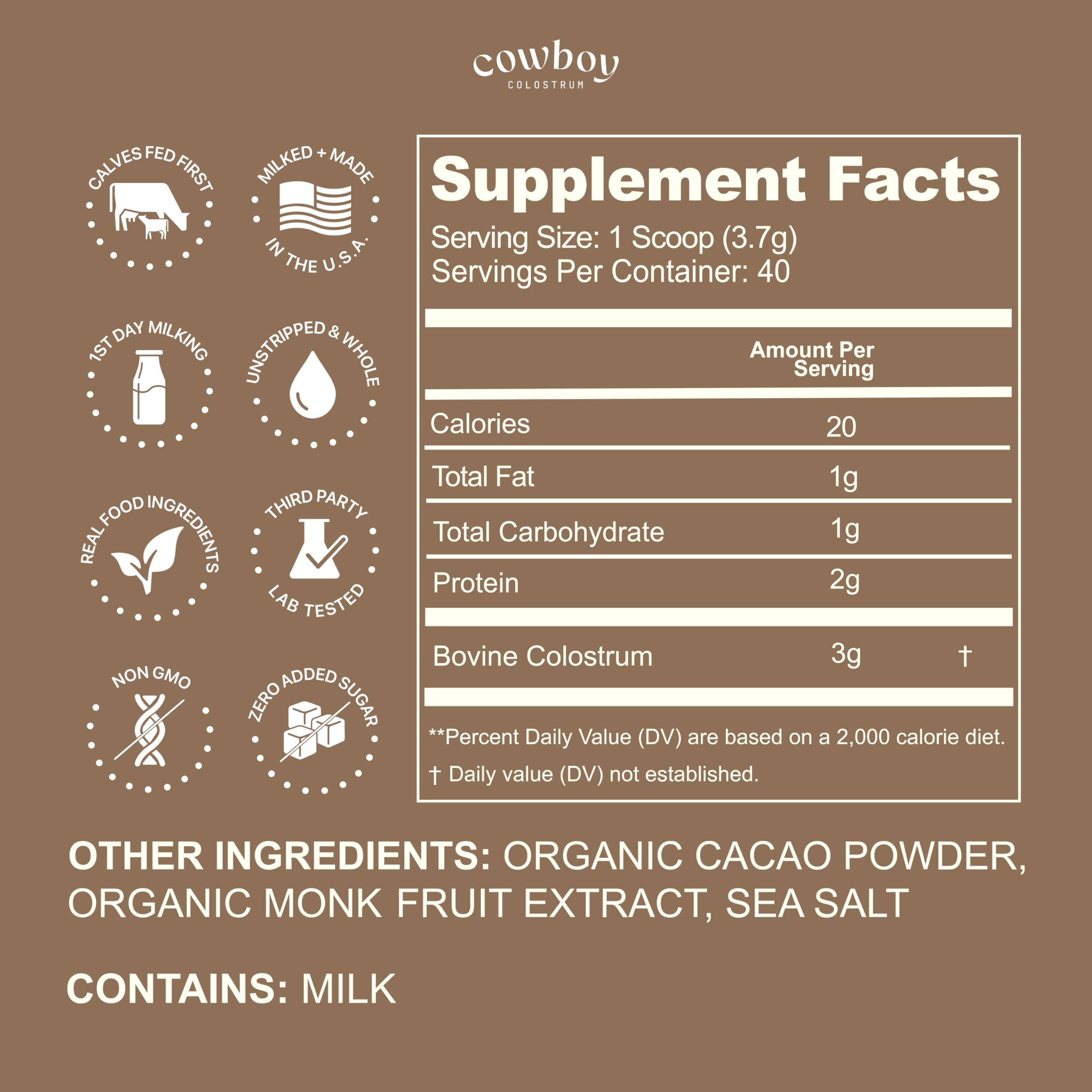 Cowboy Colostrum immunoglobulins-growth-factors visual highlight for daily wellness.